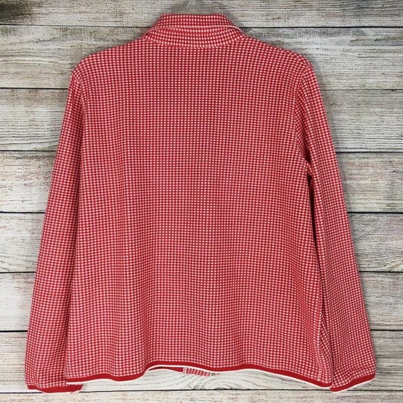 Kim Rogers Knit Jacket Top Full Zip Gingham - Picture 5 of 5